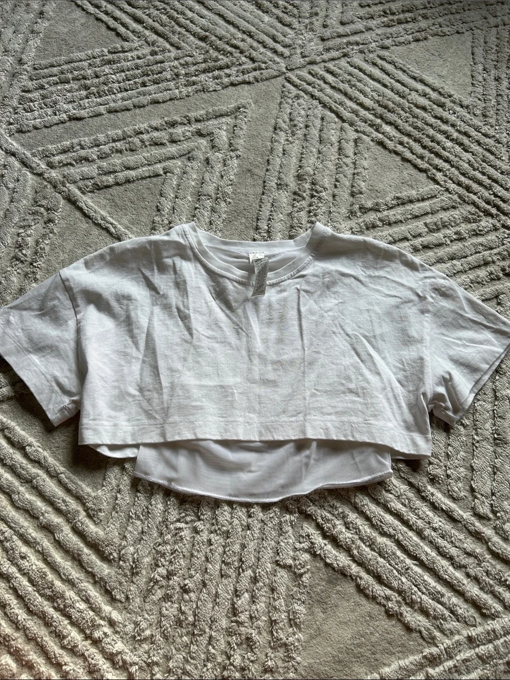 Alo Women's White Layered Crop Tee